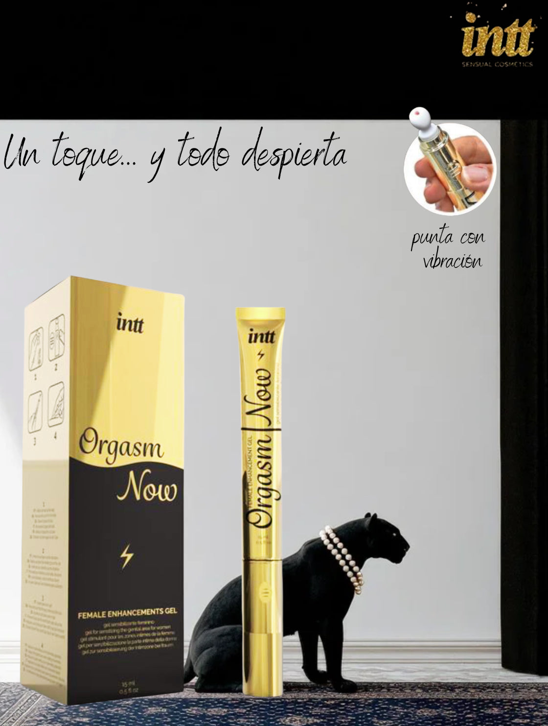 Orgasm Now – Gel Femenino Premium con Punta Vibradora | Brazil (Edición Gold)